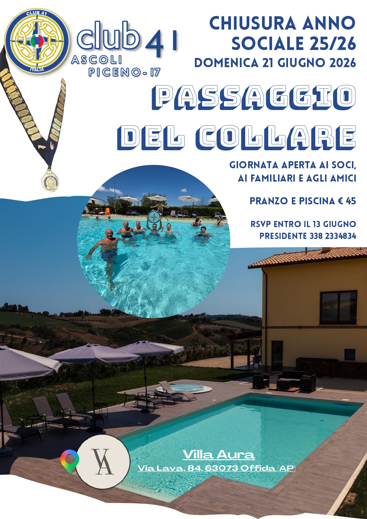 ASCOLI PICENO - Chiusura anno sociale con scambio del collare