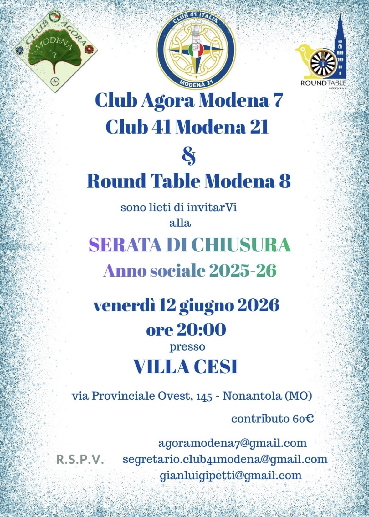 MODENA - serata di chiusura con Round Table e Agorà