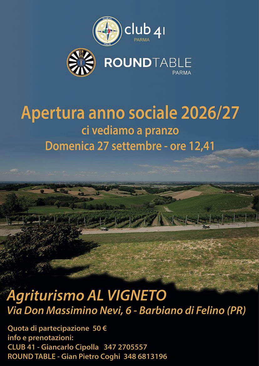 PARMA - Apertura anno sociale 2026/2027